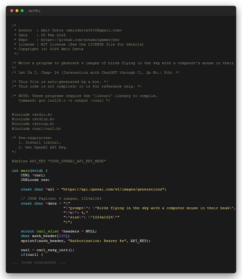 Write a program to generate 4 images of birds flying in the sky with a computer's mouse in their beak using OpenAI Image API.
